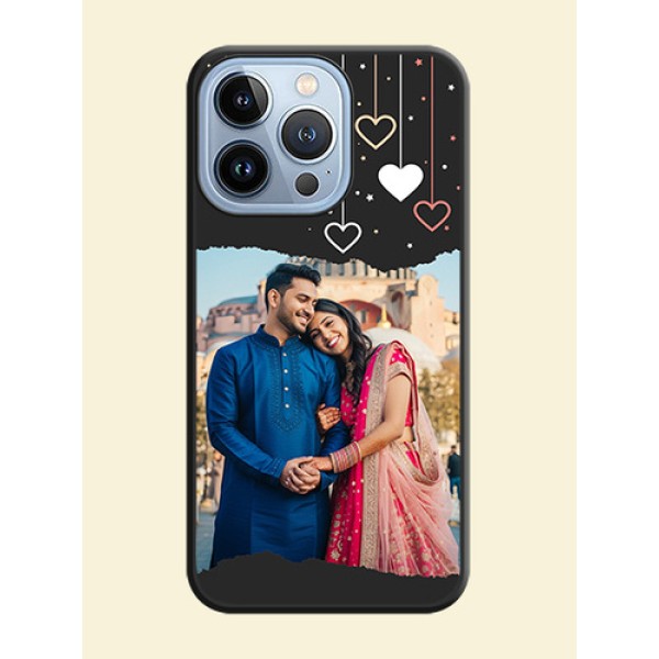 Love Hangings with Splash Wave Picture on Space Black Custom Soft Matte Phone Back Cover - iPhone 13 Pro Love Hangings with Splash Wave Picture on Space Black Custom Soft Matte Phone Back Cover - iPhone 13 Pro