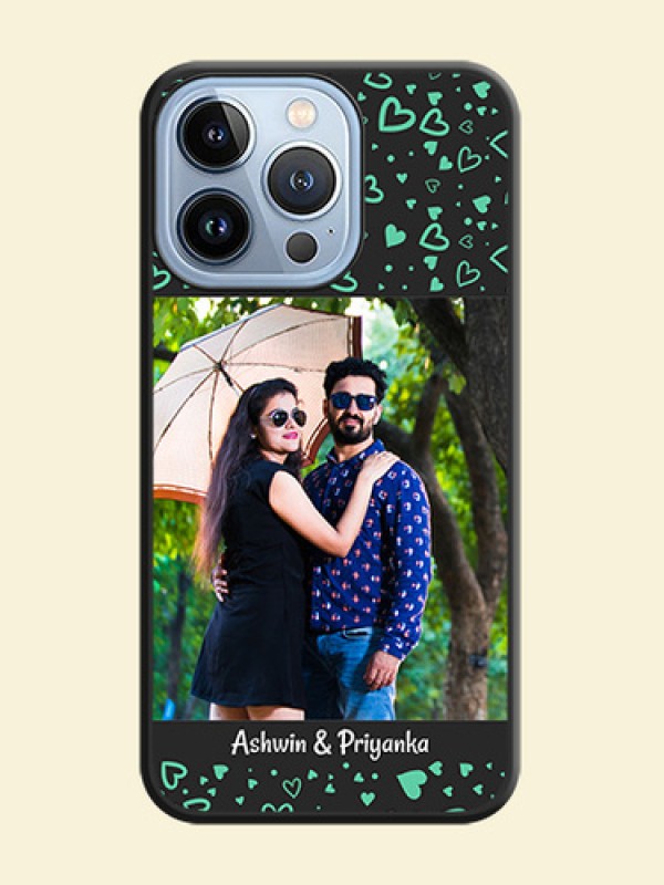 Sea Green Indefinite Love Pattern on Photo on Space Black Soft Matte Mobile Cover - iPhone 13 Pro