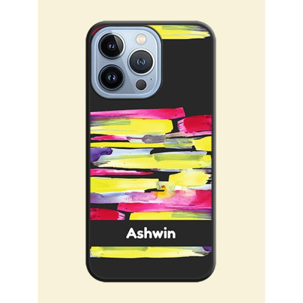 Brush Coloured on Space Black Personalized Soft Matte Phone Covers - iPhone 13 Pro Brush Coloured on Space Black Personalized Soft Matte Phone Covers - iPhone 13 Pro