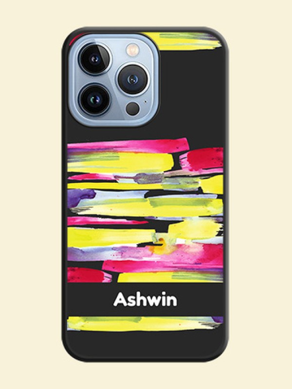 Brush Coloured on Space Black Personalized Soft Matte Phone Covers - iPhone 13 Pro