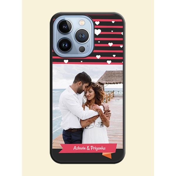 White Color Love Symbols with Pink Lines Pattern on Space Black Custom Soft Matte Phone Cases - iPhone 13 Pro White Color Love Symbols with Pink Lines Pattern on Space Black Custom Soft Matte Phone Cases - iPhone 13 Pro