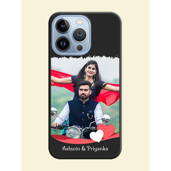 Pin Color Love Shaped Ribbon Design with Text on Space Black Custom Soft Matte Phone Back Cover - iPhone 13 Pro Pin Color Love Shaped Ribbon Design with Text on Space Black Custom Soft Matte Phone Back Cover - iPhone 13 Pro