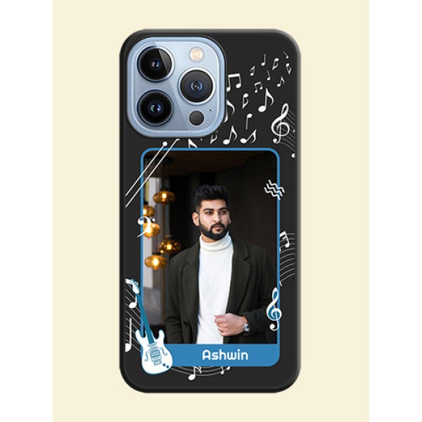 Musical Theme Design with Text on Photo on Space Black Soft Matte Mobile Case - iPhone 13 Pro Musical Theme Design with Text on Photo on Space Black Soft Matte Mobile Case - iPhone 13 Pro