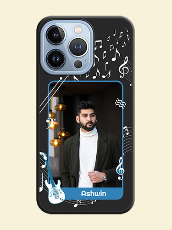 Musical Theme Design with Text on Photo on Space Black Soft Matte Mobile Case - iPhone 13 Pro