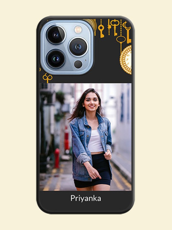 Decorative Design with Text on Space Black Custom Soft Matte Back Cover - iPhone 13 Pro