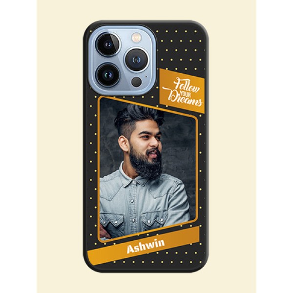 Follow Your Dreams with White Dots on Space Black Custom Soft Matte Phone Cases - iPhone 13 Pro Follow Your Dreams with White Dots on Space Black Custom Soft Matte Phone Cases - iPhone 13 Pro