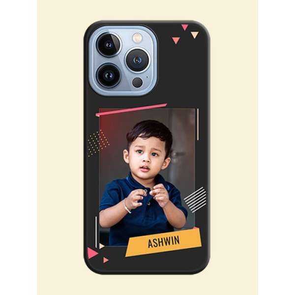 Photo Frame with Triangle Small Dots on Photo on Space Black Soft Matte Back Cover - iPhone 13 Pro Photo Frame with Triangle Small Dots on Photo on Space Black Soft Matte Back Cover - iPhone 13 Pro