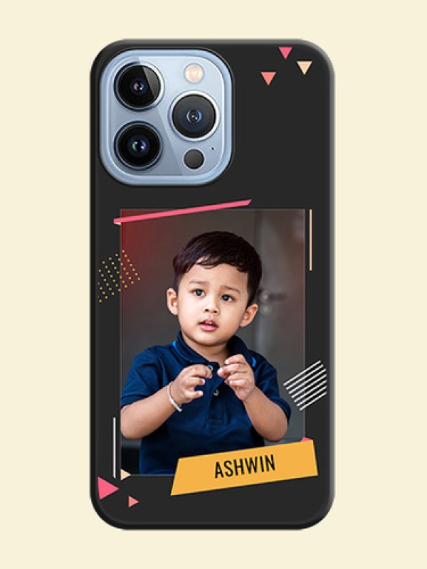Photo Frame with Triangle Small Dots on Photo on Space Black Soft Matte Back Cover - iPhone 13 Pro