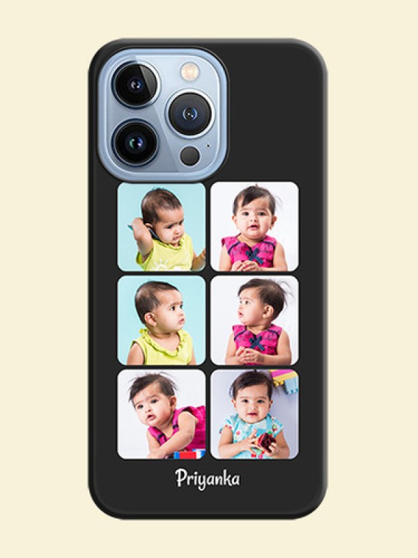 Floral Art with 6 Image Holder on Photo on Space Black Soft Matte Mobile Case - iPhone 13 Pro