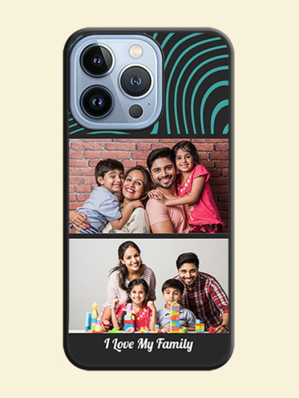 Wave Pattern with 2 Image Holder on Space Black Personalized Soft Matte Phone Covers - iPhone 13 Pro