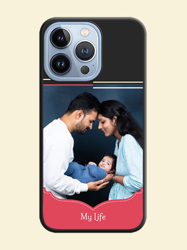 Classic Plain Design with Name on Photo on Space Black Soft Matte Phone Cover - iPhone 13 Pro