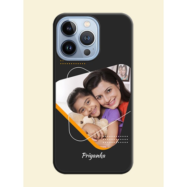 Yellow Triangle on Photo on Space Black Soft Matte Phone Cover - iPhone 13 Pro Yellow Triangle on Photo on Space Black Soft Matte Phone Cover - iPhone 13 Pro