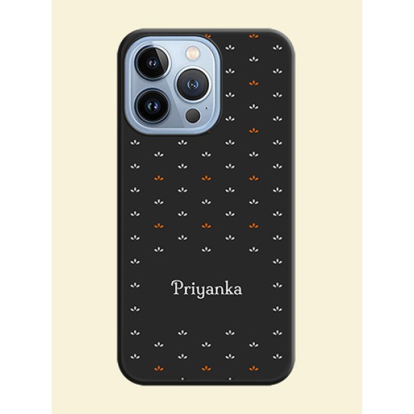 Simple Pattern With Custom Text On Space Black Personalized Soft Matte Phone Covers -Apple Iphone 13 Pro Simple Pattern With Custom Text On Space Black Personalized Soft Matte Phone Covers -Apple Iphone 13 Pro
