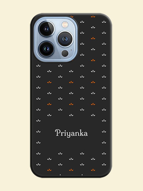 Simple Pattern With Custom Text On Space Black Personalized Soft Matte Phone Covers -Apple Iphone 13 Pro