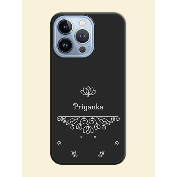 Lotus Garden Custom Text On Space Black Personalized Soft Matte Phone Covers -Apple Iphone 13 Pro Lotus Garden Custom Text On Space Black Personalized Soft Matte Phone Covers -Apple Iphone 13 Pro
