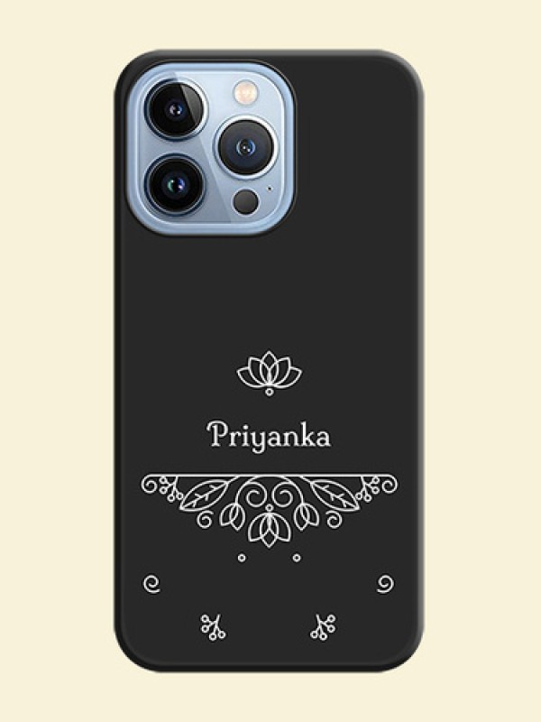 Lotus Garden Custom Text On Space Black Personalized Soft Matte Phone Covers -Apple Iphone 13 Pro
