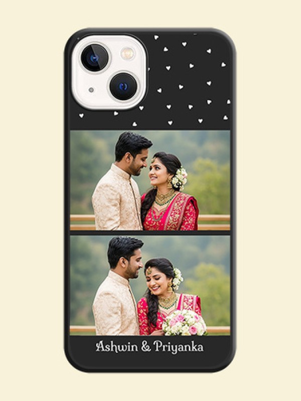Miniature Love Symbols with Name on Space Black Custom Soft Matte Back Cover - iPhone 13