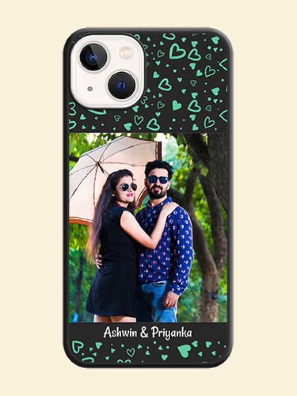 Sea Green Indefinite Love Pattern on Photo on Space Black Soft Matte Mobile Cover - iPhone 13