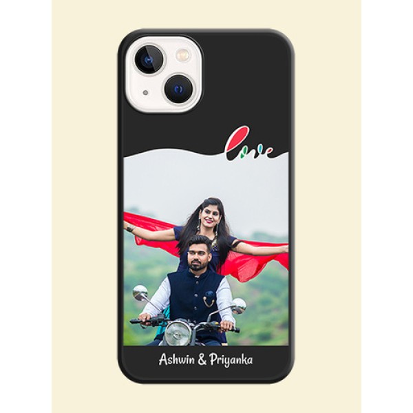 Fall in Love Pattern with Picture on Photo on Space Black Soft Matte Mobile Case - iPhone 13 Fall in Love Pattern with Picture on Photo on Space Black Soft Matte Mobile Case - iPhone 13
