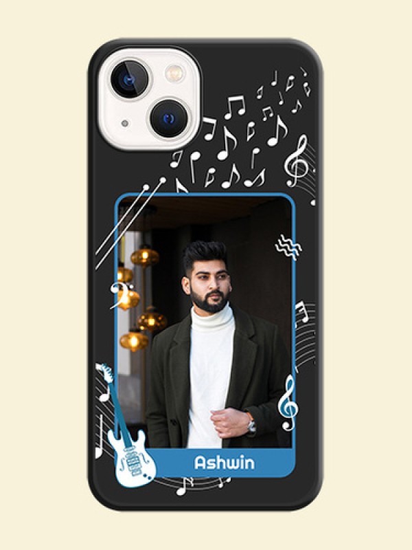 Musical Theme Design with Text on Photo on Space Black Soft Matte Mobile Case - iPhone 13