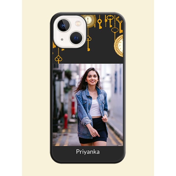 Decorative Design with Text on Space Black Custom Soft Matte Back Cover - iPhone 13 Decorative Design with Text on Space Black Custom Soft Matte Back Cover - iPhone 13