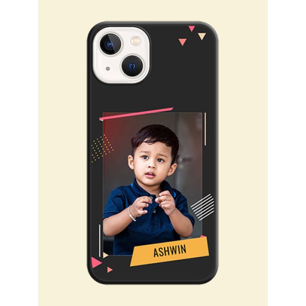 Photo Frame with Triangle Small Dots on Photo on Space Black Soft Matte Back Cover - iPhone 13 Photo Frame with Triangle Small Dots on Photo on Space Black Soft Matte Back Cover - iPhone 13