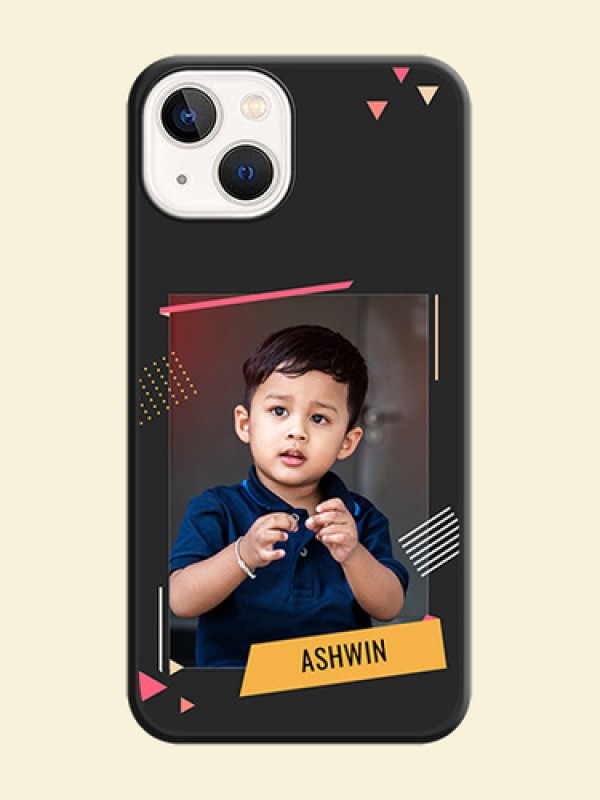 Photo Frame with Triangle Small Dots on Photo on Space Black Soft Matte Back Cover - iPhone 13