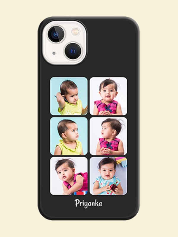 Floral Art with 6 Image Holder on Photo on Space Black Soft Matte Mobile Case - iPhone 13