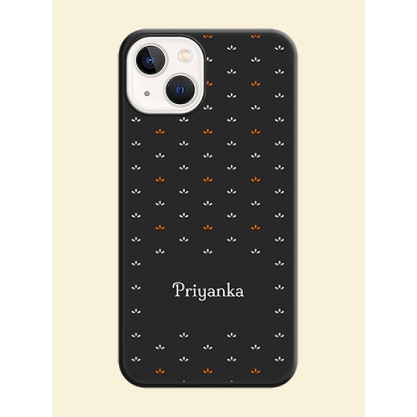 Simple Pattern With Custom Text On Space Black Personalized Soft Matte Phone Covers -Apple Iphone 13 Simple Pattern With Custom Text On Space Black Personalized Soft Matte Phone Covers -Apple Iphone 13