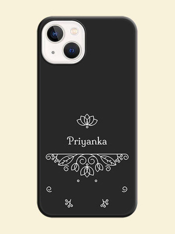 Lotus Garden Custom Text On Space Black Personalized Soft Matte Phone Covers -Apple Iphone 13