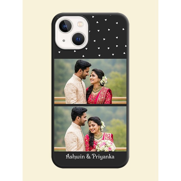 Miniature Love Symbols with Name on Space Black Custom Soft Matte Back Cover - iPhone 14 Plus Miniature Love Symbols with Name on Space Black Custom Soft Matte Back Cover - iPhone 14 Plus