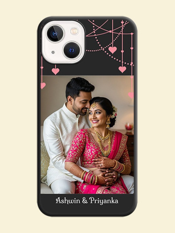 Pink Love Hangings with Text on Space Black Custom Soft Matte Back Cover - iPhone 14 Plus