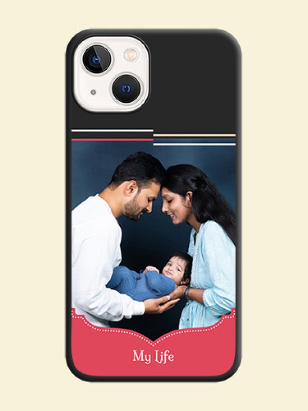 Classic Plain Design with Name on Photo on Space Black Soft Matte Phone Cover - iPhone 14 Plus