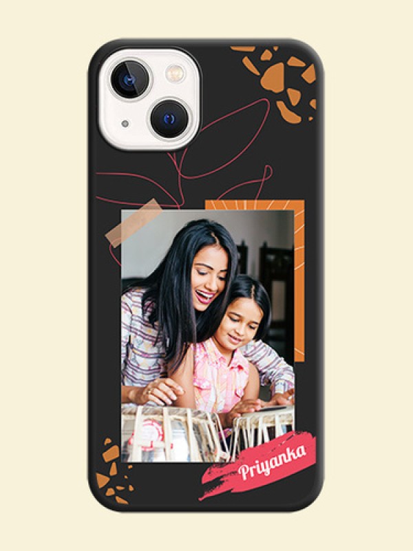 Orange Photo Frame on Space Black Custom Soft Matte Phone Back Cover - iPhone 14 Plus