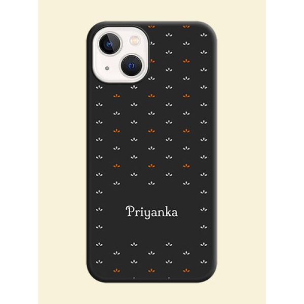 Simple Pattern With Custom Text On Space Black Personalized Soft Matte Phone Covers -Apple Iphone 14 Plus Simple Pattern With Custom Text On Space Black Personalized Soft Matte Phone Covers -Apple Iphone 14 Plus