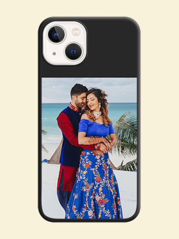 Image Upload With Space Black Color On Custom Soft Matte Mobile Back Cover - iPhone 14 Plus