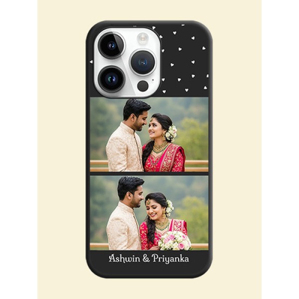 Miniature Love Symbols with Name on Space Black Custom Soft Matte Back Cover - iPhone 14 Pro Max Miniature Love Symbols with Name on Space Black Custom Soft Matte Back Cover - iPhone 14 Pro Max