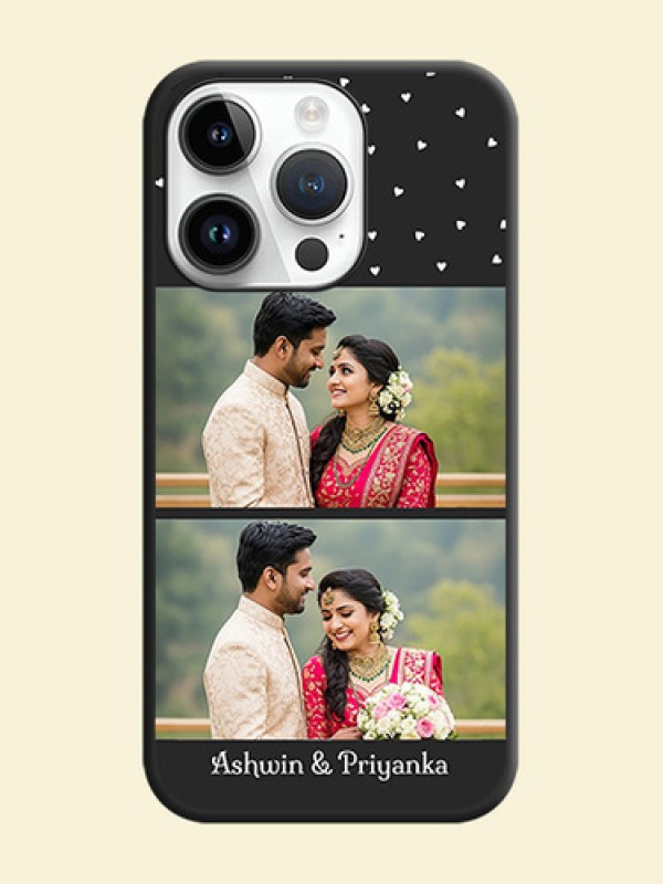 Miniature Love Symbols with Name on Space Black Custom Soft Matte Back Cover - iPhone 14 Pro Max