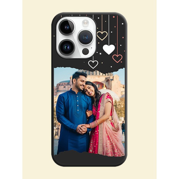Love Hangings with Splash Wave Picture on Space Black Custom Soft Matte Phone Back Cover - iPhone 14 Pro Max Love Hangings with Splash Wave Picture on Space Black Custom Soft Matte Phone Back Cover - iPhone 14 Pro Max