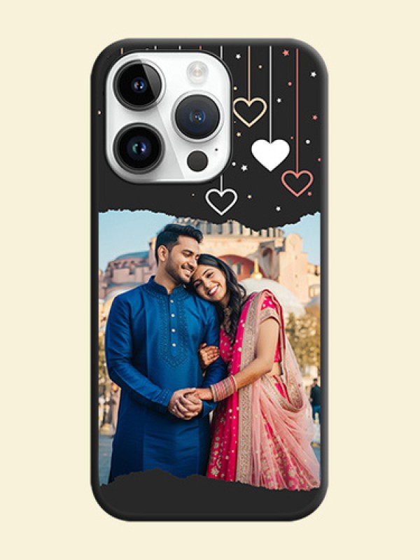 Love Hangings with Splash Wave Picture on Space Black Custom Soft Matte Phone Back Cover - iPhone 14 Pro Max