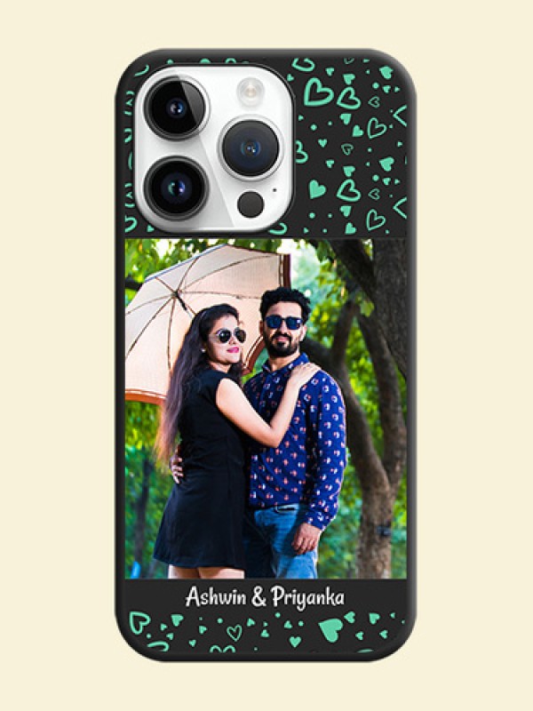 Sea Green Indefinite Love Pattern on Photo on Space Black Soft Matte Mobile Cover - iPhone 14 Pro Max