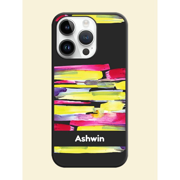 Brush Coloured on Space Black Personalized Soft Matte Phone Covers - iPhone 14 Pro Max Brush Coloured on Space Black Personalized Soft Matte Phone Covers - iPhone 14 Pro Max