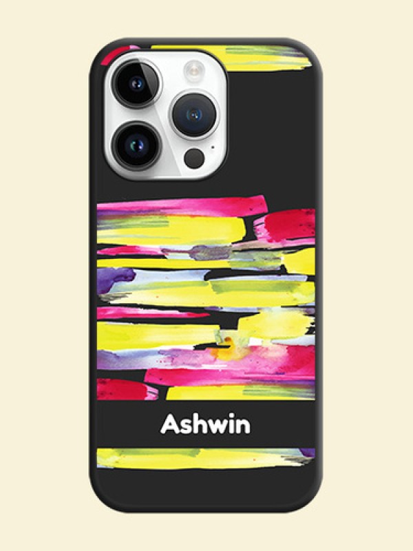 Brush Coloured on Space Black Personalized Soft Matte Phone Covers - iPhone 14 Pro Max
