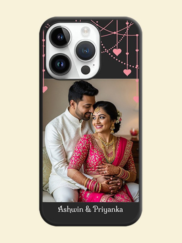 Pink Love Hangings with Text on Space Black Custom Soft Matte Back Cover - iPhone 14 Pro Max