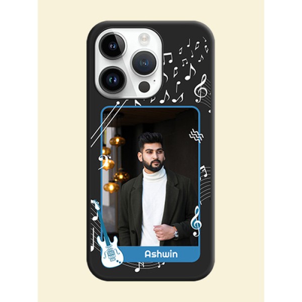 Musical Theme Design with Text on Photo on Space Black Soft Matte Mobile Case - iPhone 14 Pro Max Musical Theme Design with Text on Photo on Space Black Soft Matte Mobile Case - iPhone 14 Pro Max