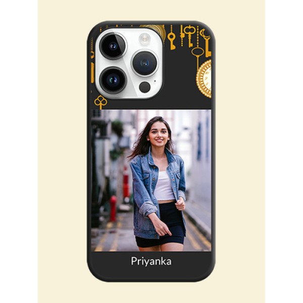 Decorative Design with Text on Space Black Custom Soft Matte Back Cover - iPhone 14 Pro Max Decorative Design with Text on Space Black Custom Soft Matte Back Cover - iPhone 14 Pro Max