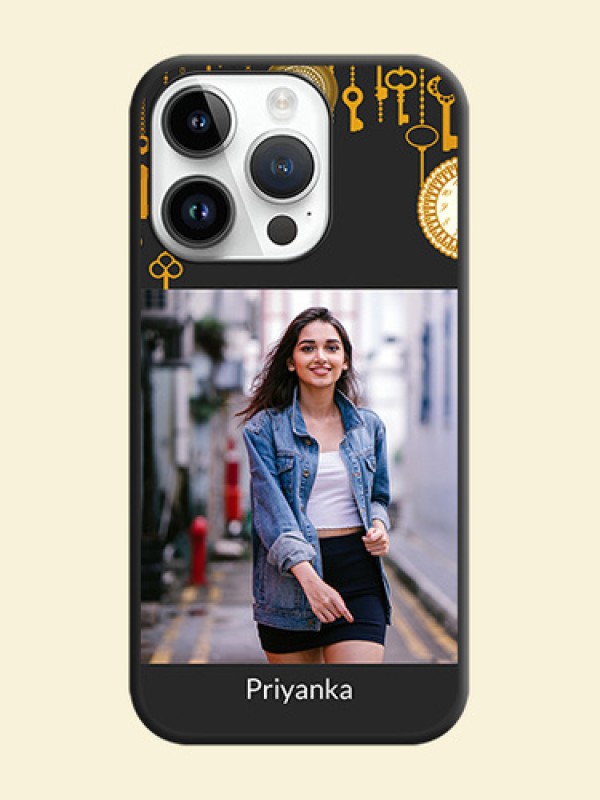 Decorative Design with Text on Space Black Custom Soft Matte Back Cover - iPhone 14 Pro Max
