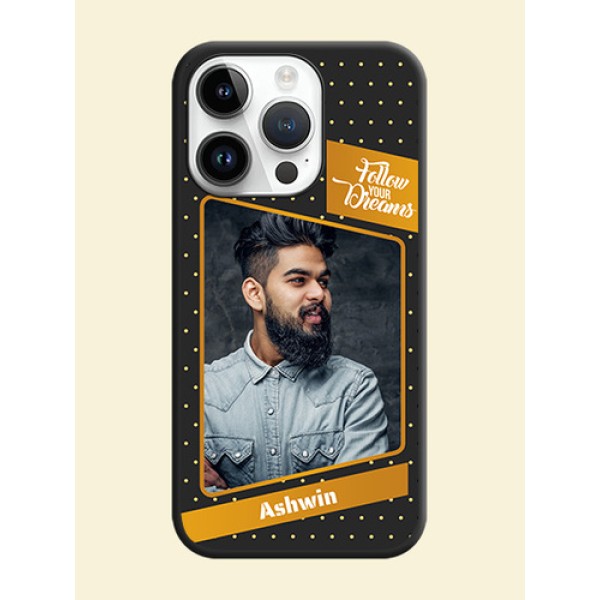 Follow Your Dreams with White Dots on Space Black Custom Soft Matte Phone Cases - iPhone 14 Pro Max Follow Your Dreams with White Dots on Space Black Custom Soft Matte Phone Cases - iPhone 14 Pro Max