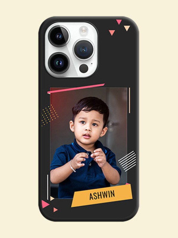 Photo Frame with Triangle Small Dots on Photo on Space Black Soft Matte Back Cover - iPhone 14 Pro Max