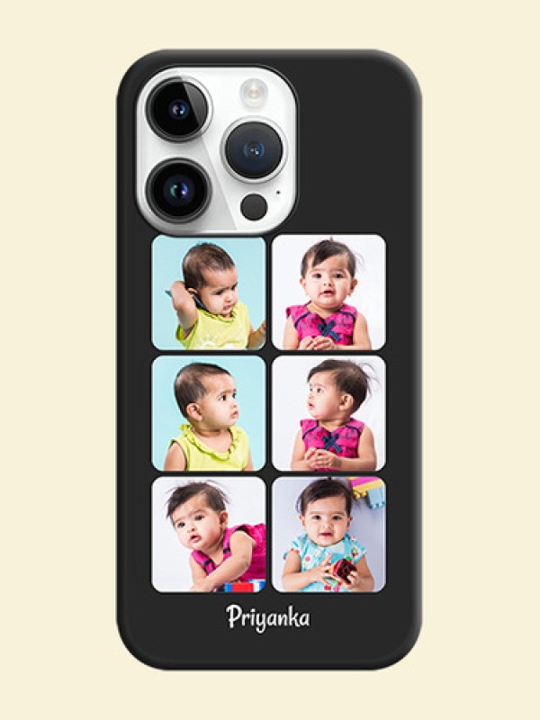 Floral Art with 6 Image Holder on Photo on Space Black Soft Matte Mobile Case - iPhone 14 Pro Max